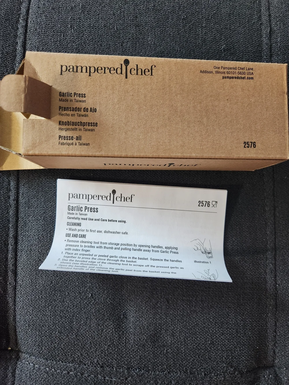 Pampered Chef Garlic Press #original packaging #never used #kitchen utensil